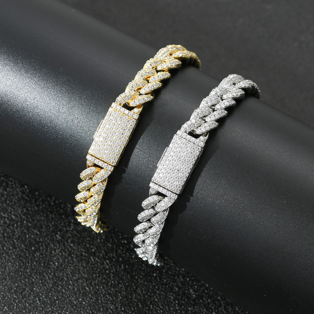 Hip Hop Heart Square Cubic Zirconia Ring for Men