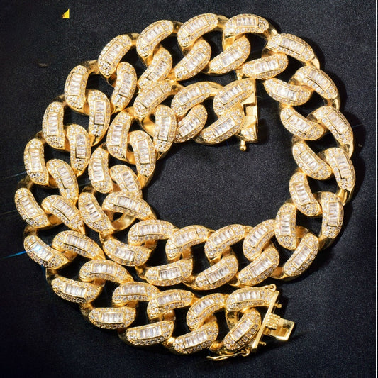 Unisex Iced Out Cuban Chain Statement Necklace