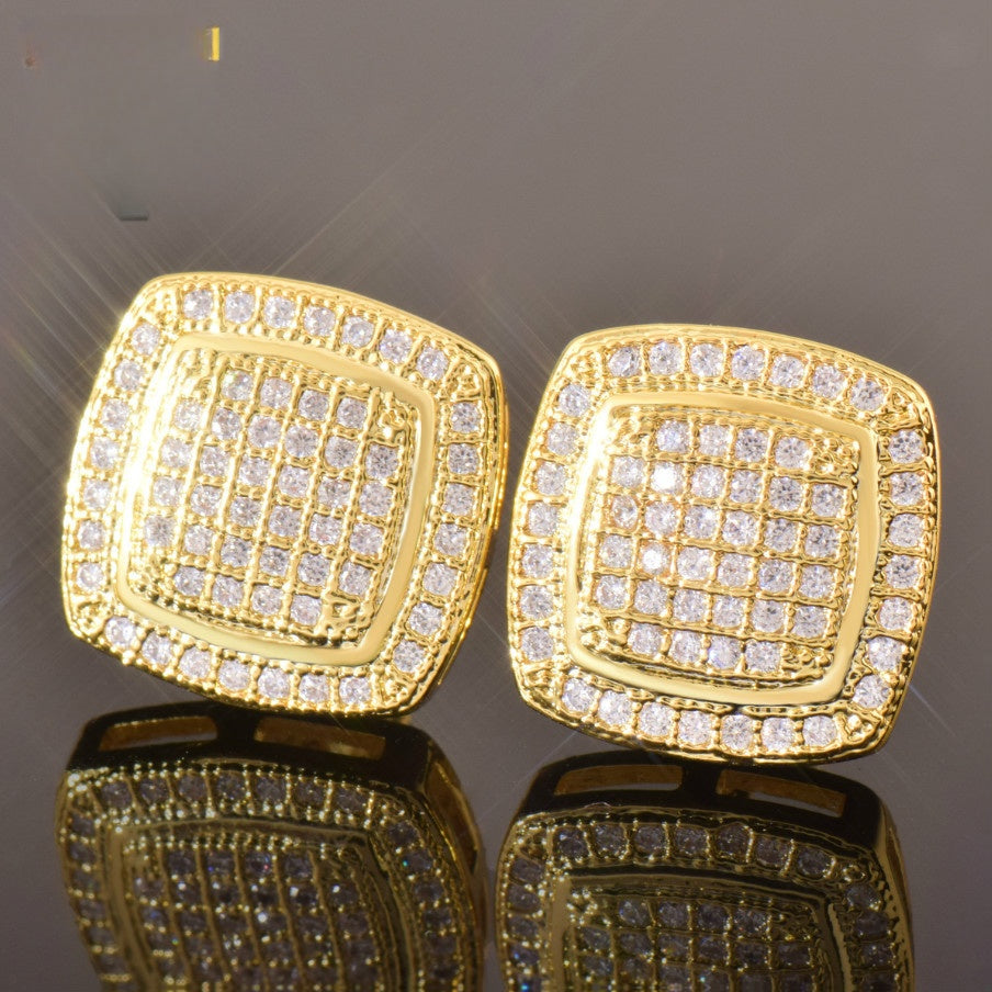 Iced Out Square Stud Earrings