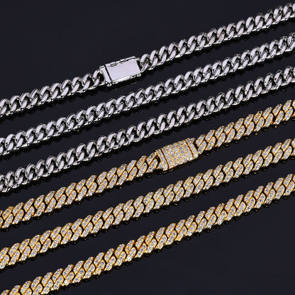 6 mm Single-Row Iced Cuban Copper Necklace or Bracelet with Cubic Zirconia - CHA286