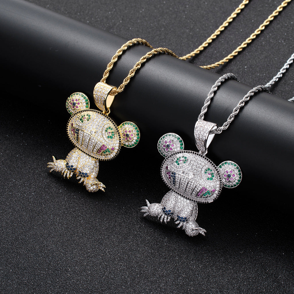 Hip Hop Fashion Cubic Zirconia Pendant Necklace for Men and Women