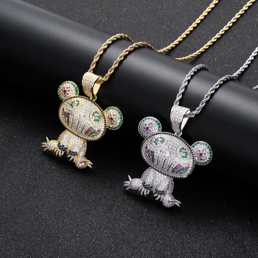 Hip Hop Fashion Cubic Zirconia Pendant Necklace for Men and Women