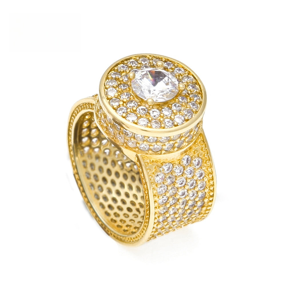 Men’s Round Cubic Zirconia Statement Ring in Gold or Silver Color product image