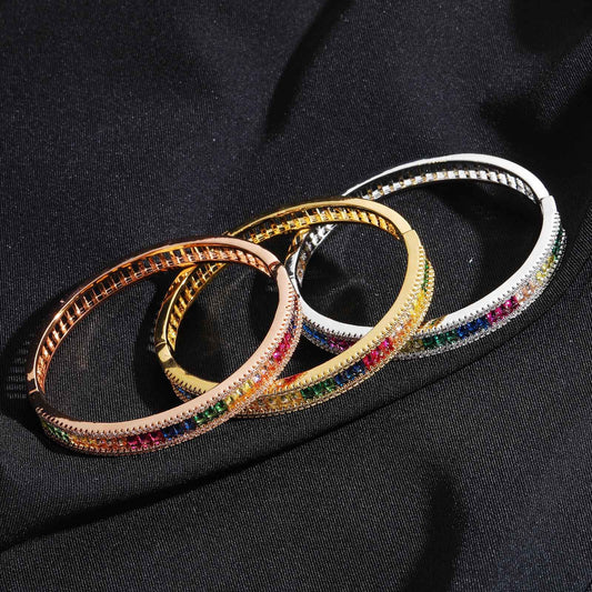 Hip Hop Light Luxury Fashion Cubic Zirconia Bracelet for Men and Women