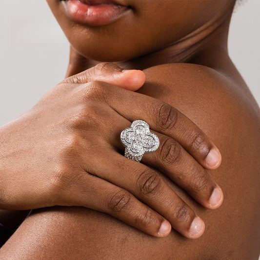 Unisex Iced Cross Ring with Cubic Zirconia in Gold or Silver Tone – Hip Hop Statement Ring Sizes 8-11
