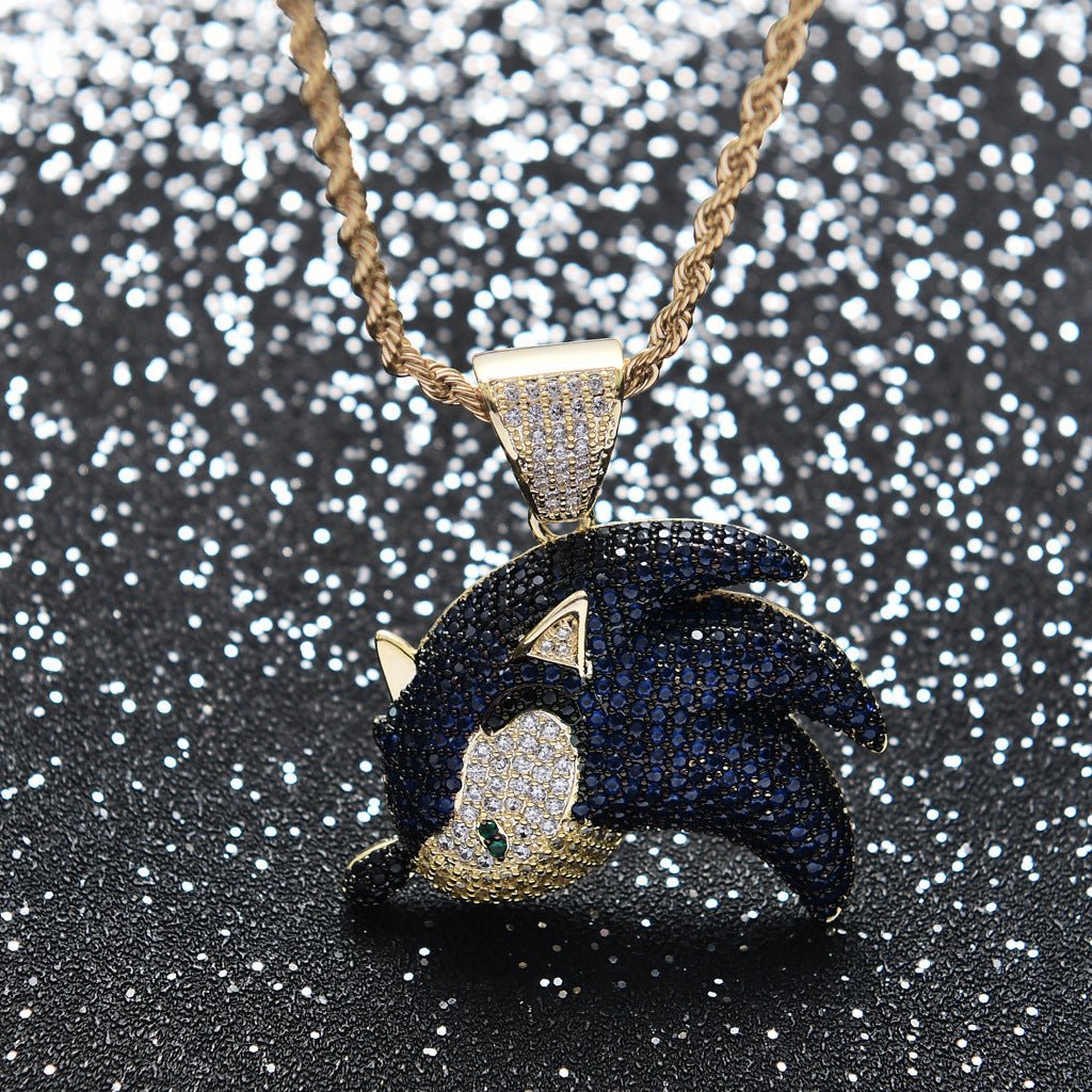 Hip Hop Fashion Cubic Zirconia Pendant Necklace for Men and Women