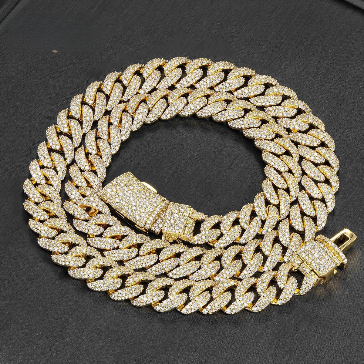 12mm Iced Out Cuban Link Chain Bracelet, Miami Cuban Link Hip Hop Jewelry for Men and Women product image