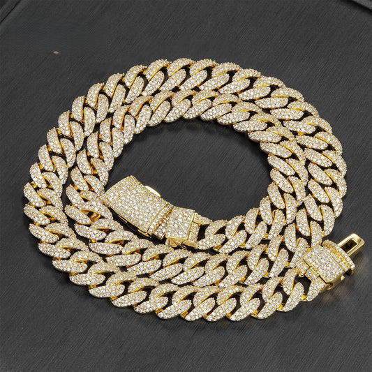 12mm Iced Out Cuban Link Chain Bracelet, Miami Cuban Link Hip Hop Jewelry for Men and Women product image
