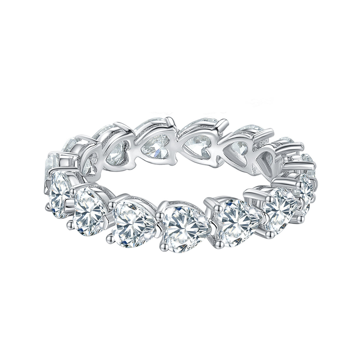 Heart Shape Tennis Bracelet, 18K Gold Style Crystal Bangle, Stackable Wrist Jewelry product image