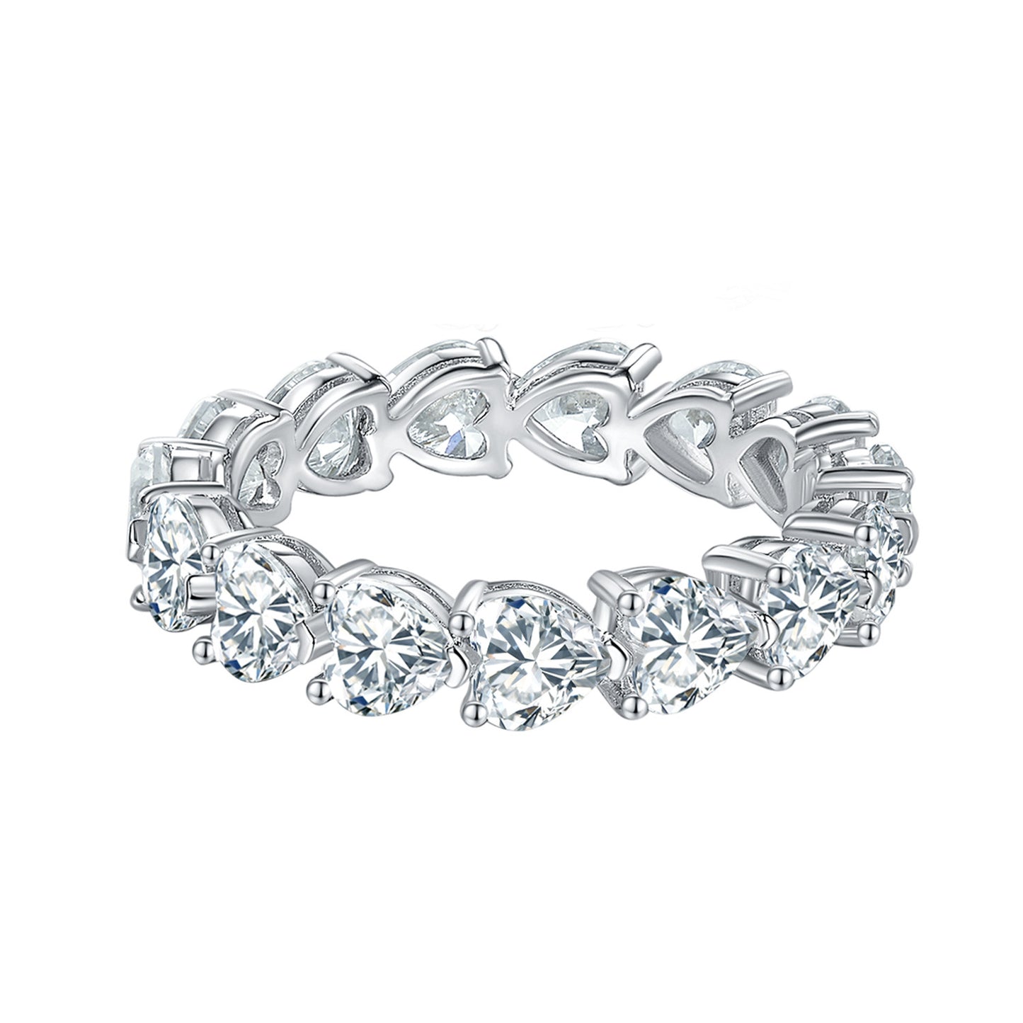 Heart Shape Tennis Bracelet, 18K Gold Style Crystal Bangle, Stackable Wrist Jewelry product image