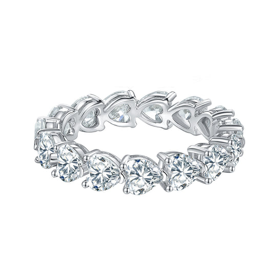 Heart Shape Tennis Bracelet, 18K Gold Style Crystal Bangle, Stackable Wrist Jewelry product image