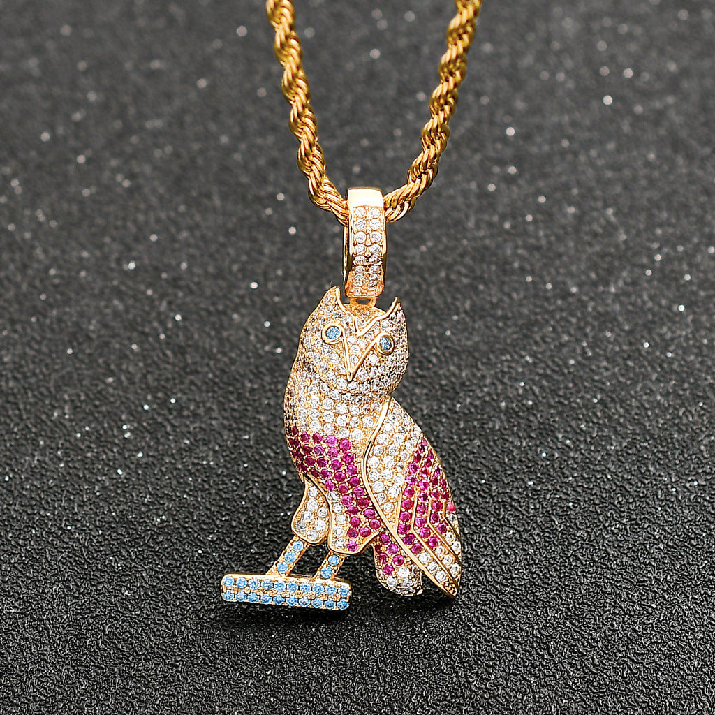 Hip Hop Cat Cubic Zirconia Pendant Necklace for Men and Women