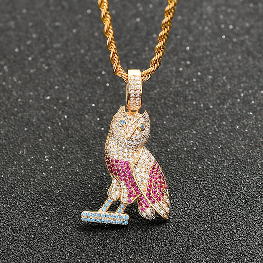 Hip Hop Cat Cubic Zirconia Pendant Necklace for Men and Women