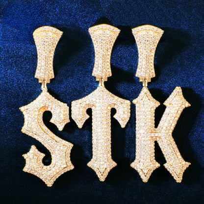 Iced Out Letter Pendant Necklace