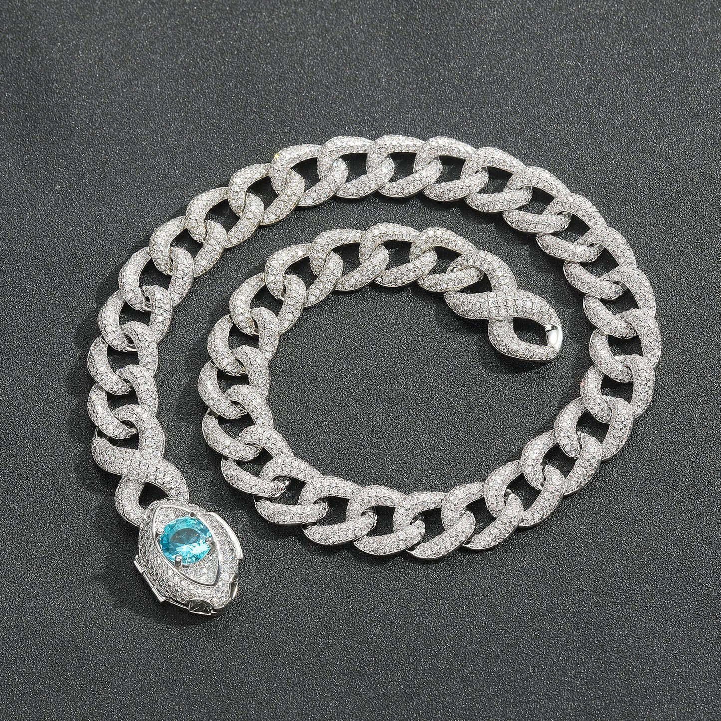 Hip Hop Vintage Cuban Link Cubic Zirconia Necklace for Men