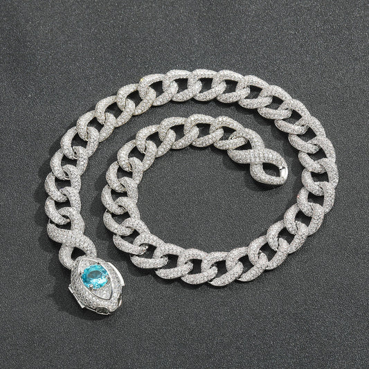 Hip Hop Vintage Cuban Link Cubic Zirconia Necklace for Men