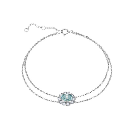 Oval Halo Bracelet, Double-Chain Adjustable Wrist Jewelry product image