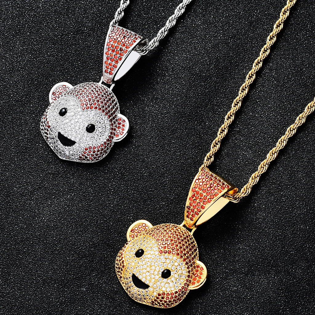 Hip Hop Fashion Cubic Zirconia Pendant Necklace for Men and Women