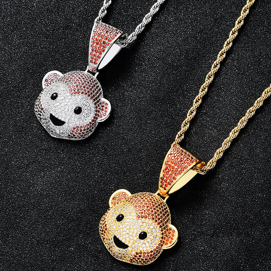 Hip Hop Fashion Cubic Zirconia Pendant Necklace for Men and Women