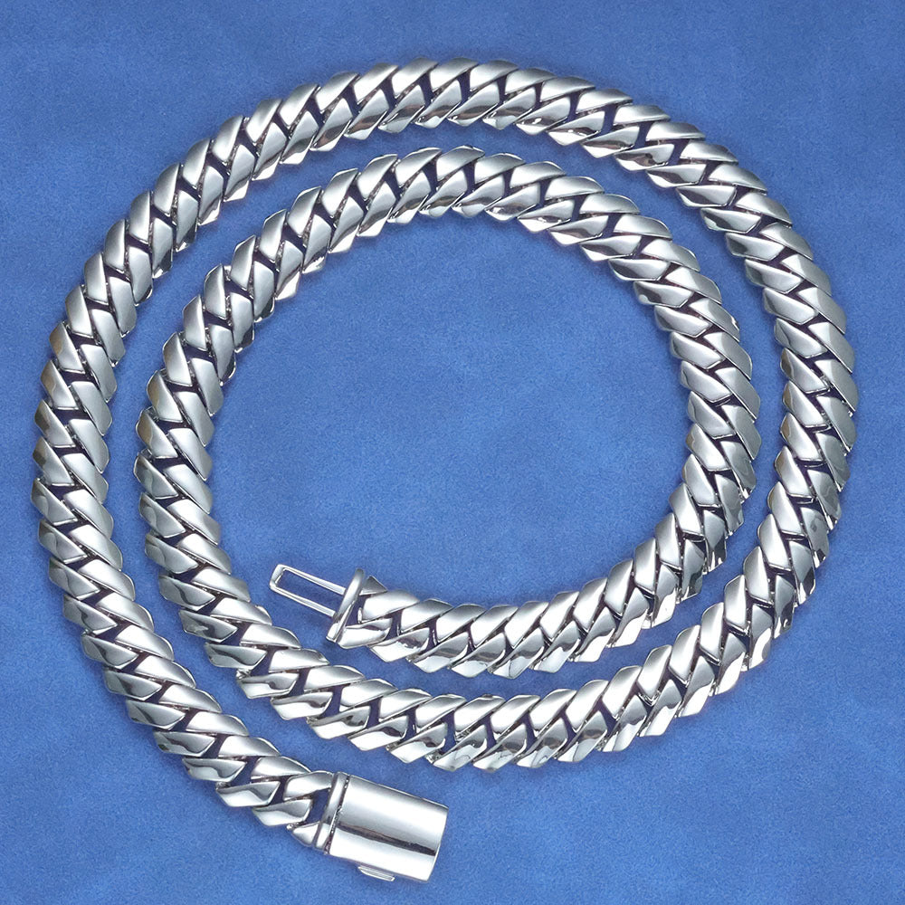 12 mm Polished Rounded Cuban Hip Hop Necklace with Copper Base - CHA360 product image