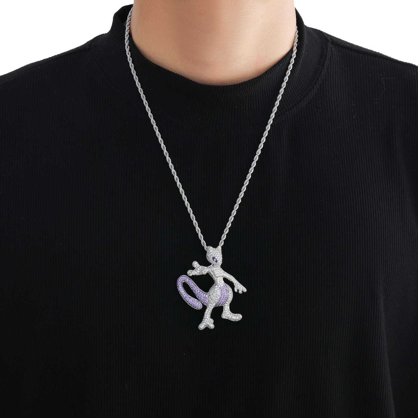 Hip Hop Diamond Shape Cuban Link Cubic Zirconia Necklace for Men and Women
