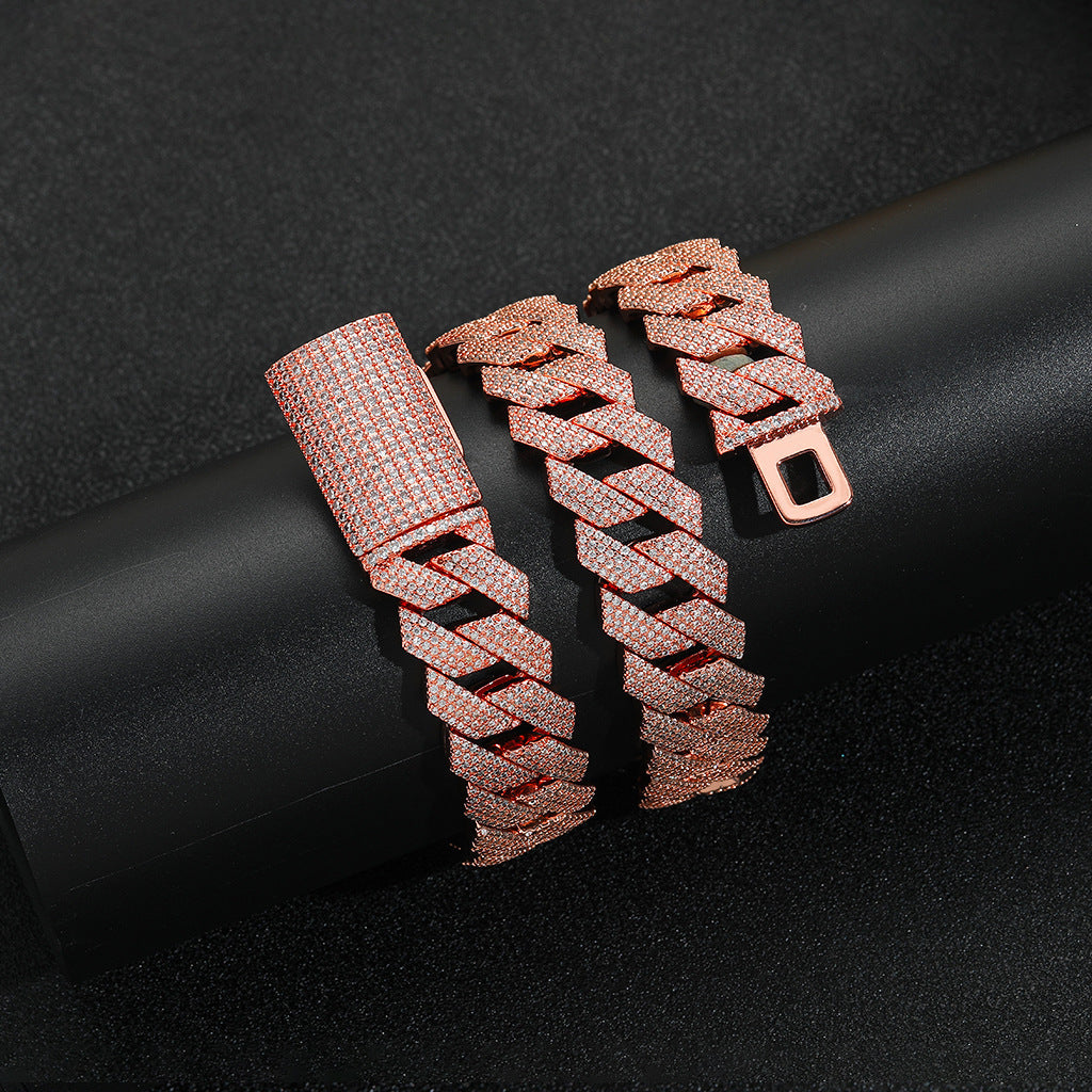 Hip Hop Light Luxury Cuban Link Cubic Zirconia Necklace for Men