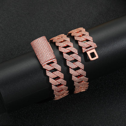 Hip Hop Light Luxury Cuban Link Cubic Zirconia Necklace for Men