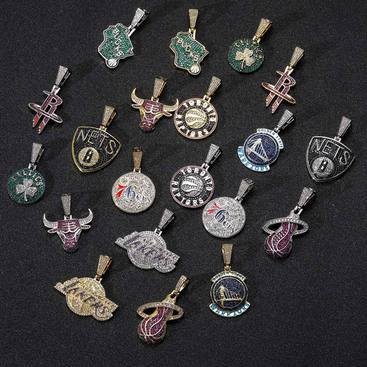 Hip Hop Letter Cubic Zirconia Pendant Necklace for Men and Women