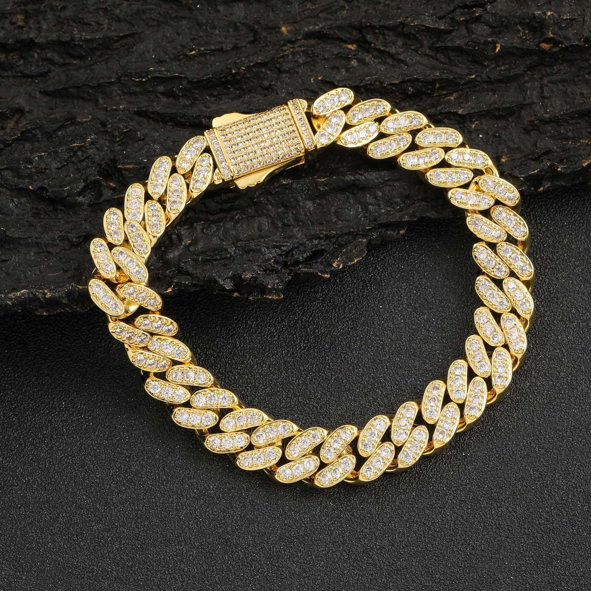 Hip Hop Minimalist Cuban Link Cubic Zirconia Bracelet for Men product image