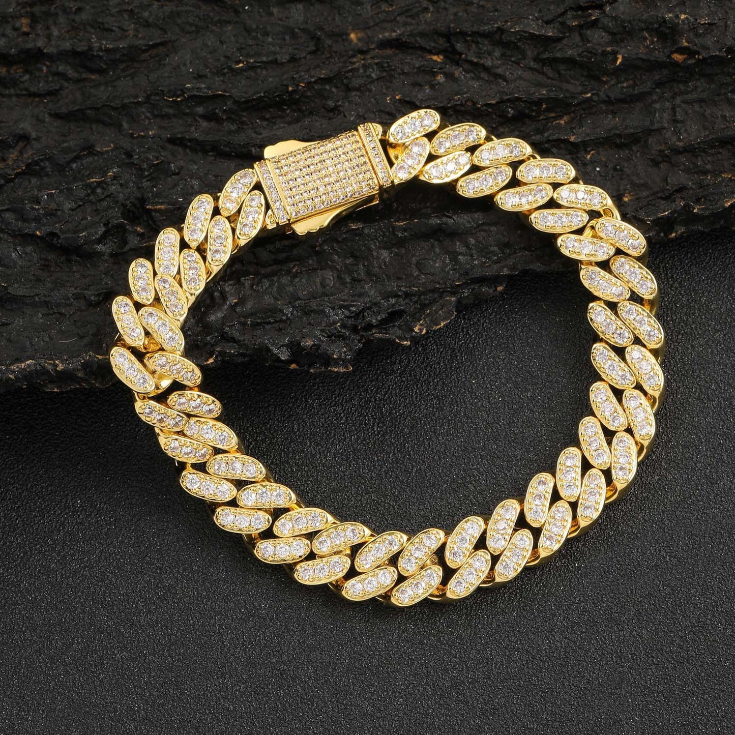 Hip Hop Minimalist Cuban Link Cubic Zirconia Bracelet for Men