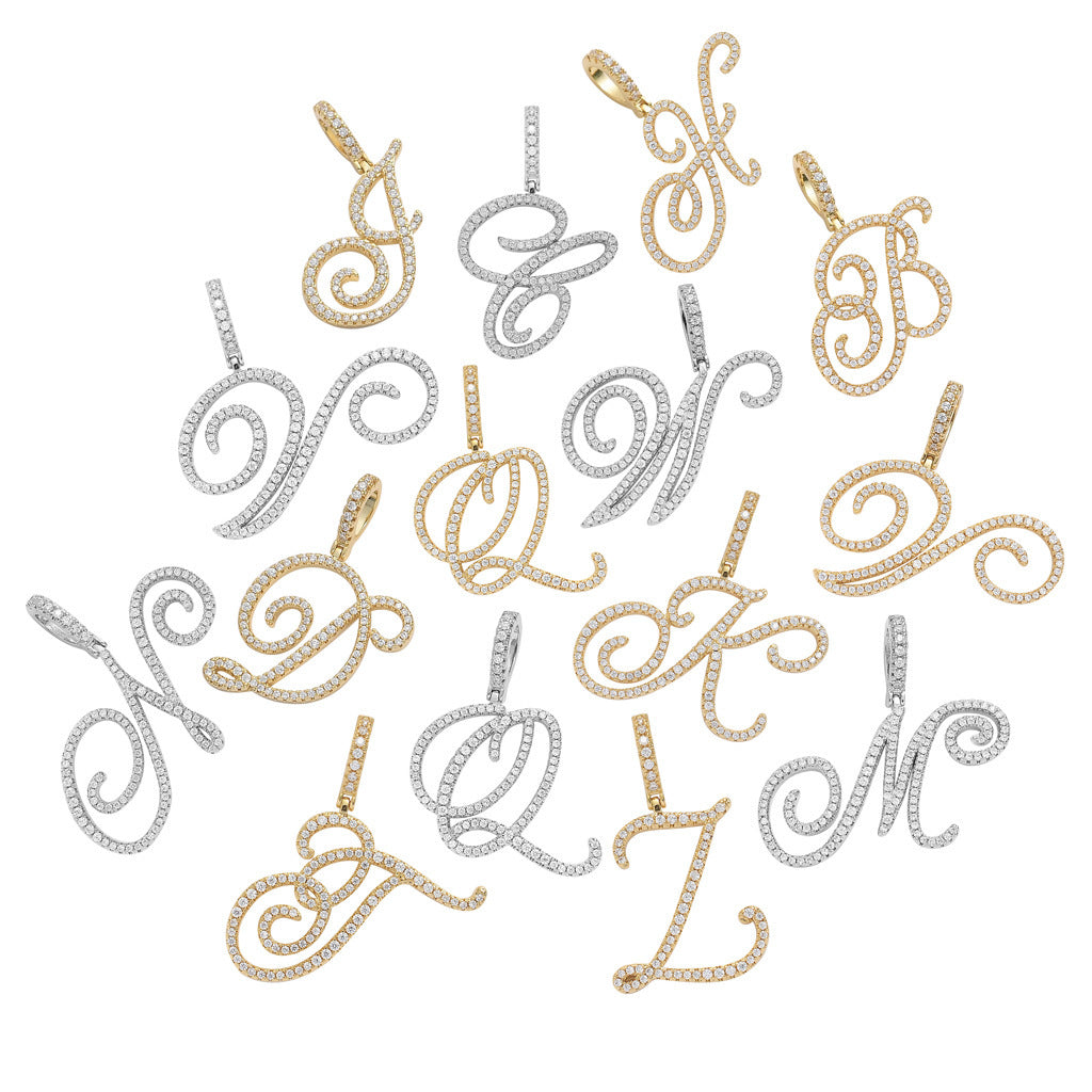 Hip Hop Letter Cubic Zirconia Pendant Necklace for Men and Women
