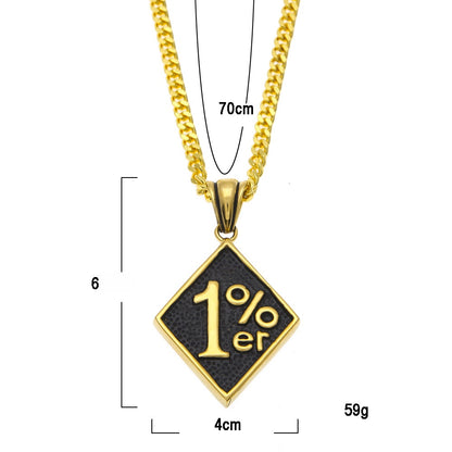 Gold Tone Number Pendant Necklace with 5mm Cuban Chain – Unisex Hip Hop Statement Chain