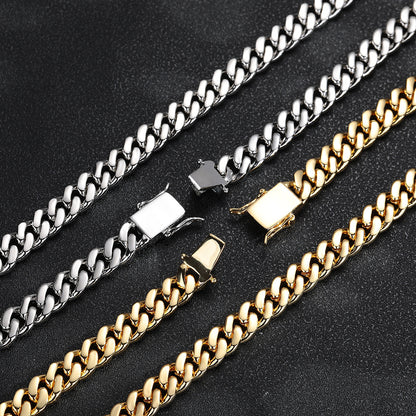 10mm Iced Out Cuban Link Bracelet, Cubic Zirconia Hip Hop Chain for Men Women
