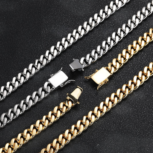 10mm Iced Out Cuban Link Bracelet, Zircon Hip Hop Chain for Men Women