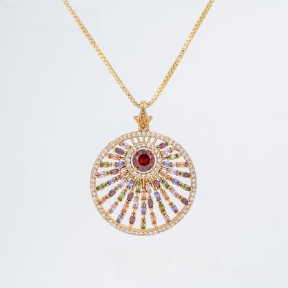 Exotic Sunburst Pendant Necklace for Women