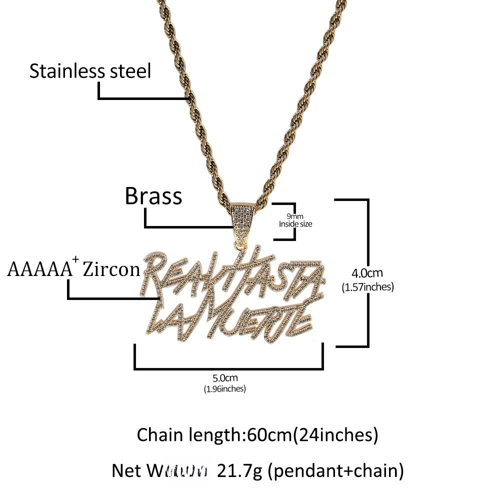 Statement Letter Pendant Necklace for Women - Gold, Silver or Rose Gold Hip Hop Chain Necklace with Crystal Initial Style Charm