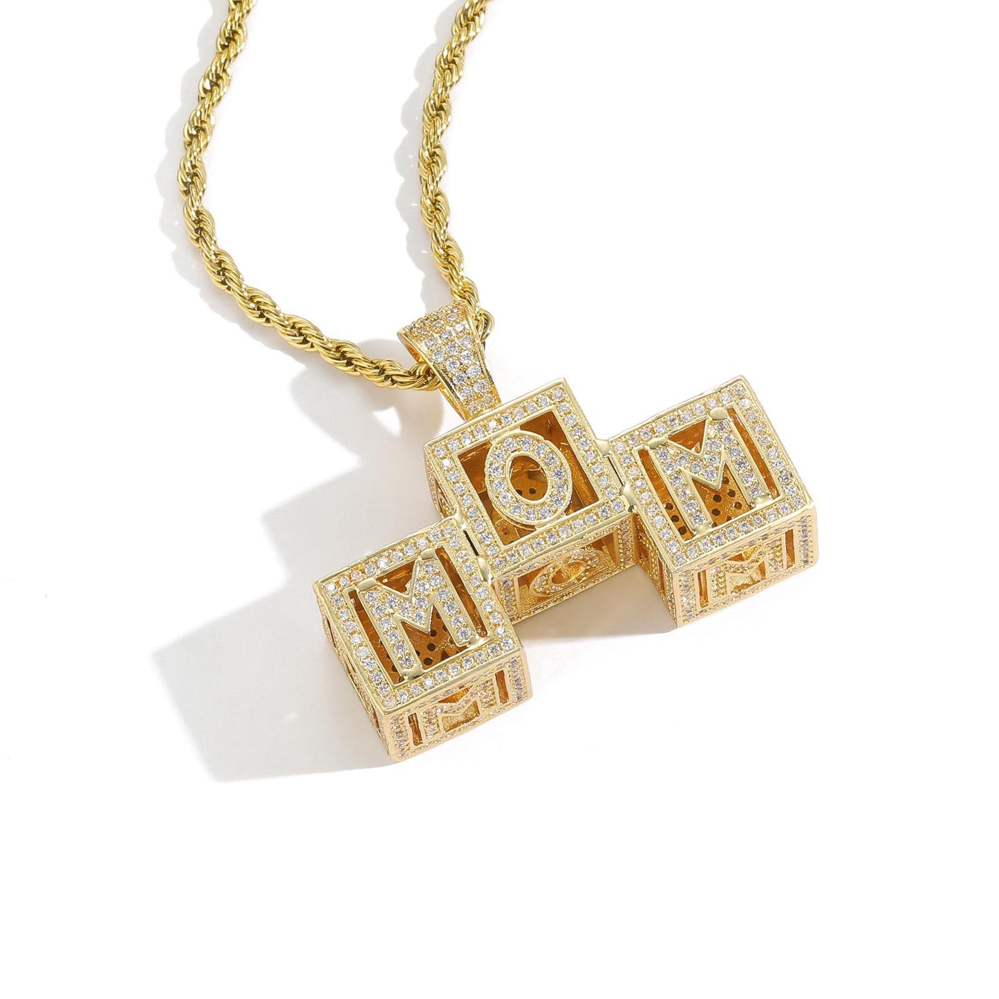 Hip Hop Letter Stainless Steel Pendant Necklace for Men and Women