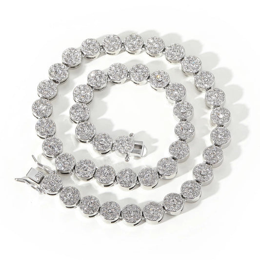 Hip Hop Minimalist Round Iced Link Alloy Jewelry Piece for Men