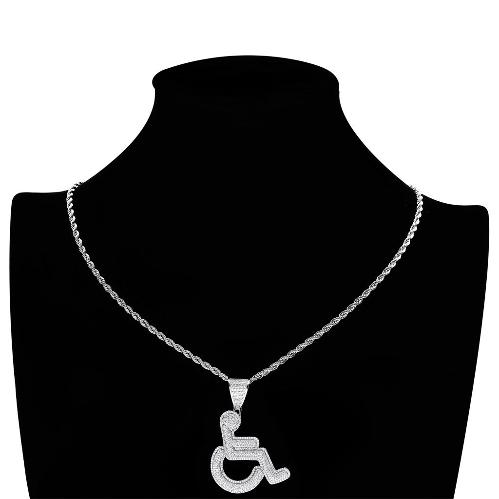 Hip Hop Fashion Cubic Zirconia Pendant Necklace for Men and Women