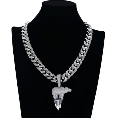 Hip Hop Fashion Cubic Zirconia Pendant Necklace for Men and Women