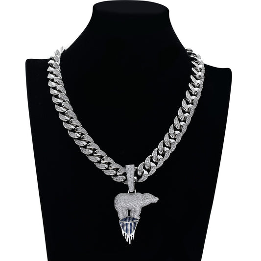 Hip Hop Fashion Cubic Zirconia Pendant Necklace for Men and Women