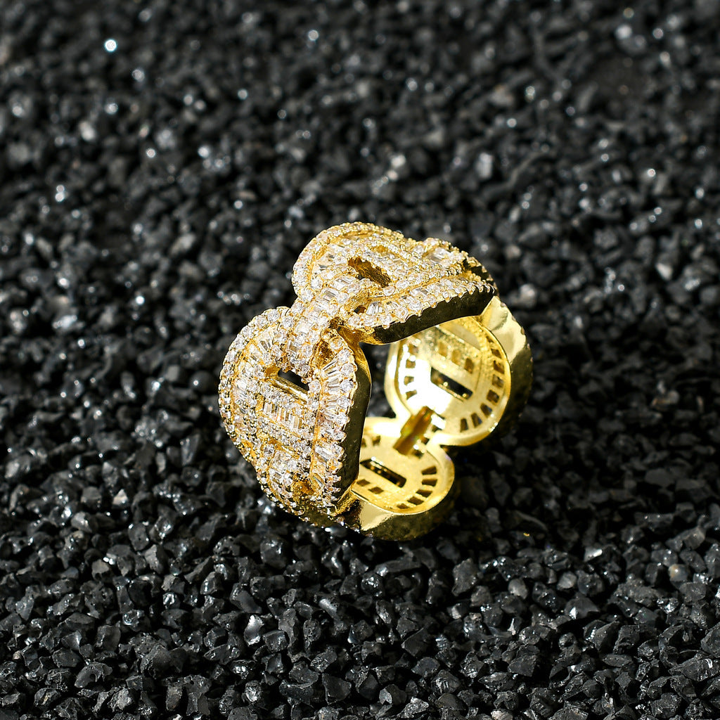Light Luxury Fashion Cubic Zirconia Ring for Men