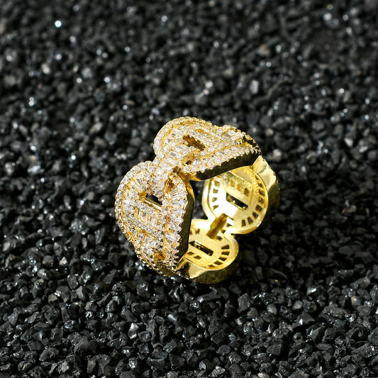 Light Luxury Fashion Cubic Zirconia Ring for Men