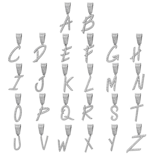 Hip Hop Letter Cubic Zirconia Pendant Necklace for Men and Women