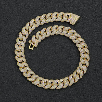 Hip Hop Cuban Link Bubble Cubic Zirconia Necklace for Men