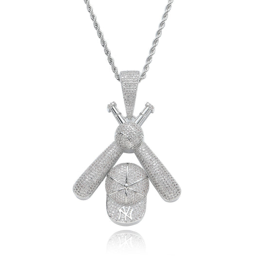 Hip Hop Fashion Cubic Zirconia Pendant Necklace for Men and Women