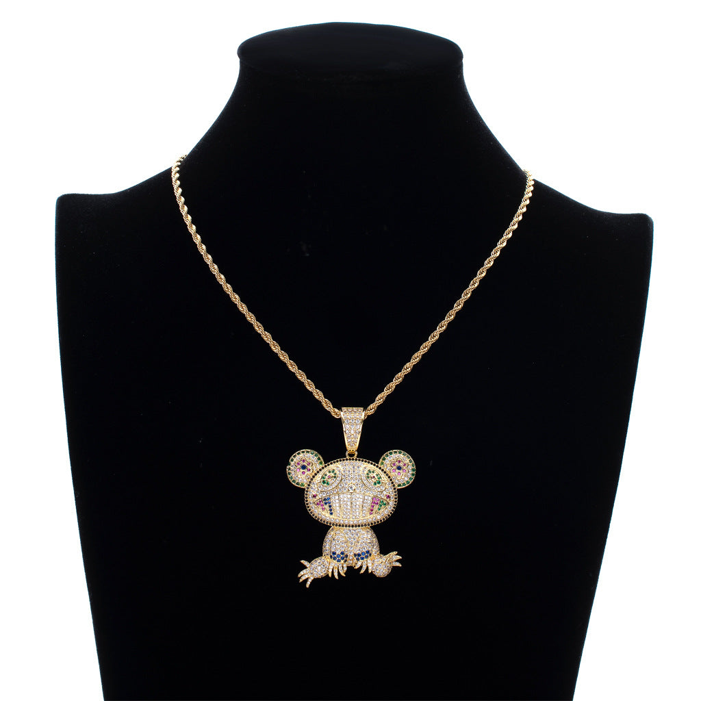 Hip Hop Fashion Cubic Zirconia Pendant Necklace for Men and Women