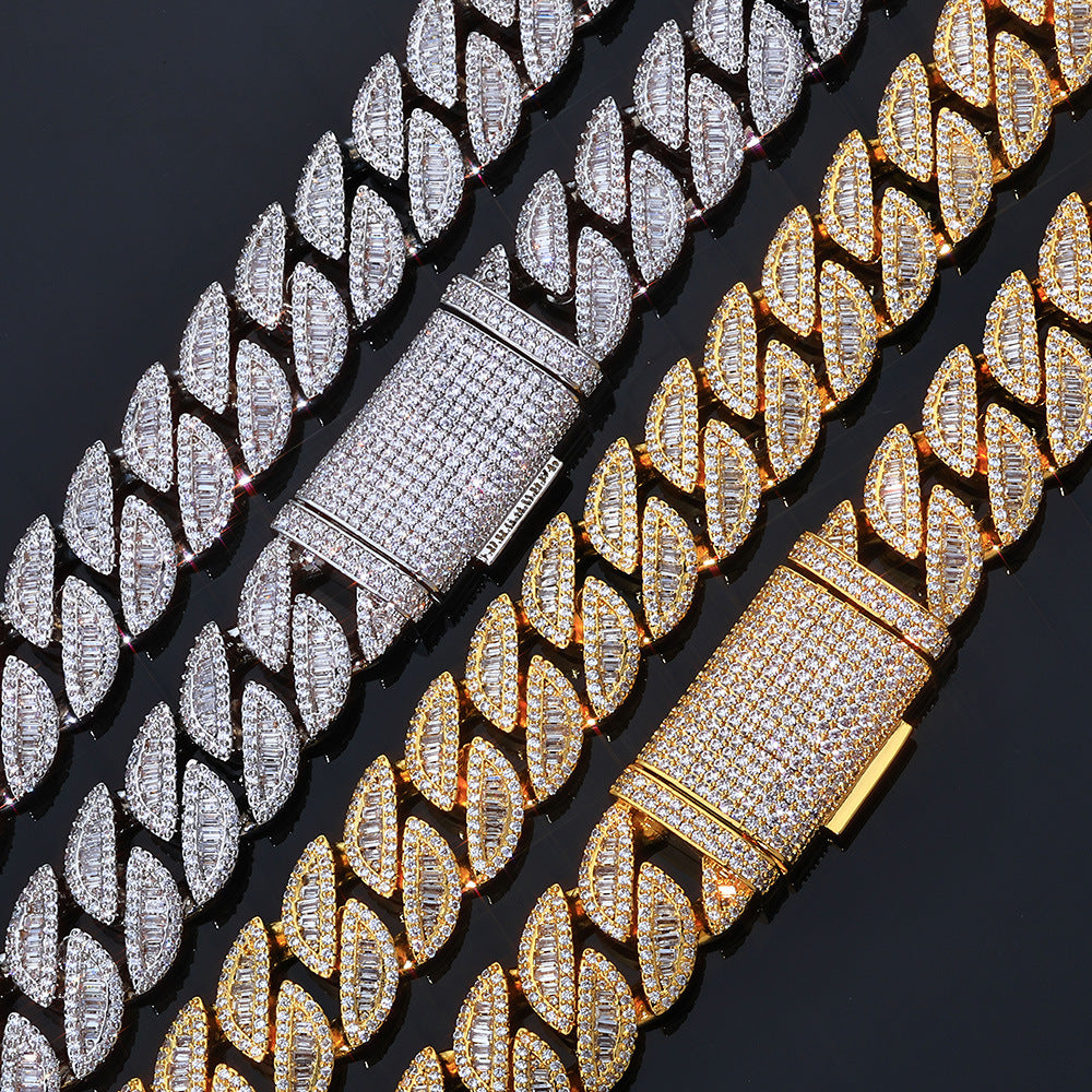 20 mm Wide Pave Cuban Copper Necklace with Cubic Zirconia - CHA354 product image