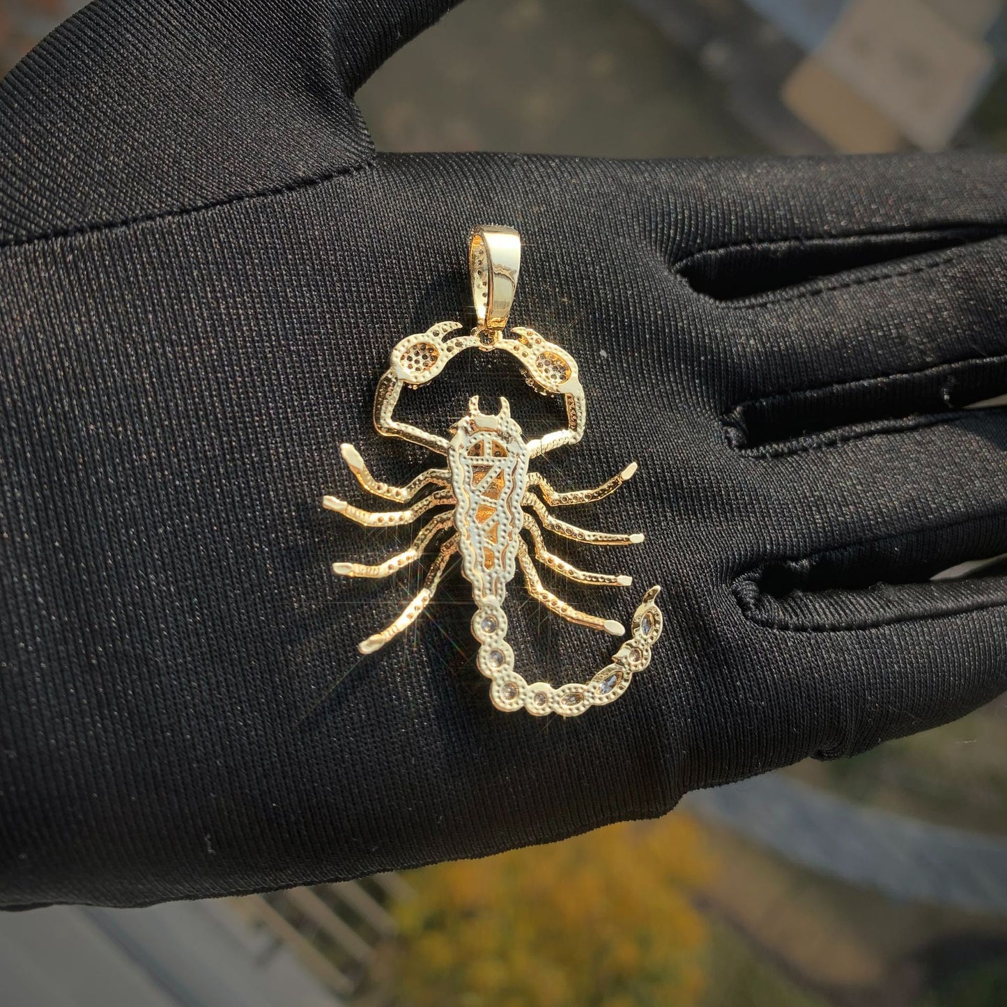 Unisex Iced Out Scorpio Pendant Necklace