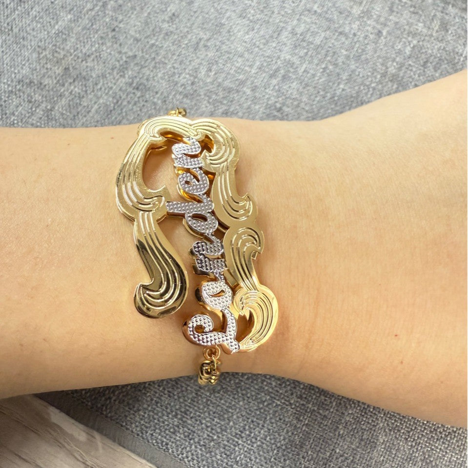 Personalized English Letter Stainless Steel Bracelet for Women & Men – Layered Custom Name Chain Bracelet in Gold, Silver, Rose Gold & Two-Tone